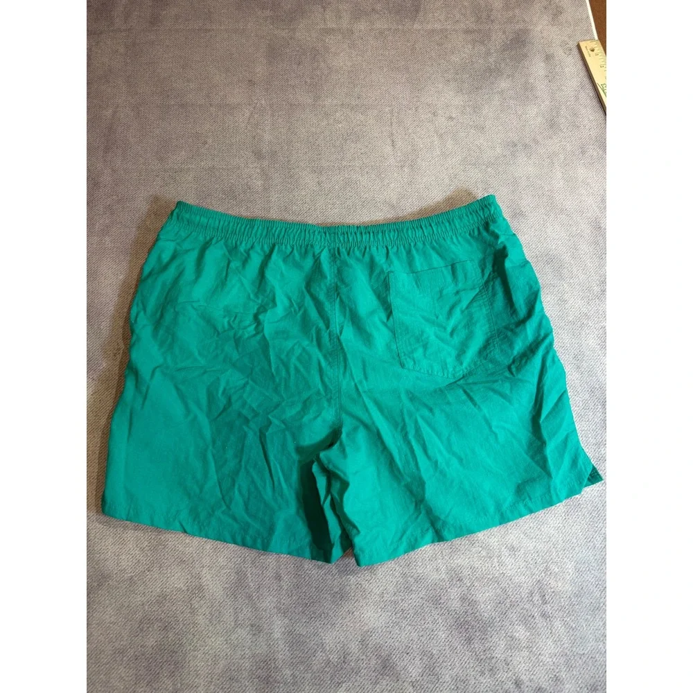 Express Mens Teal Green Nylon Swim Trunks Mesh Lined Elastic Waist Size Medium